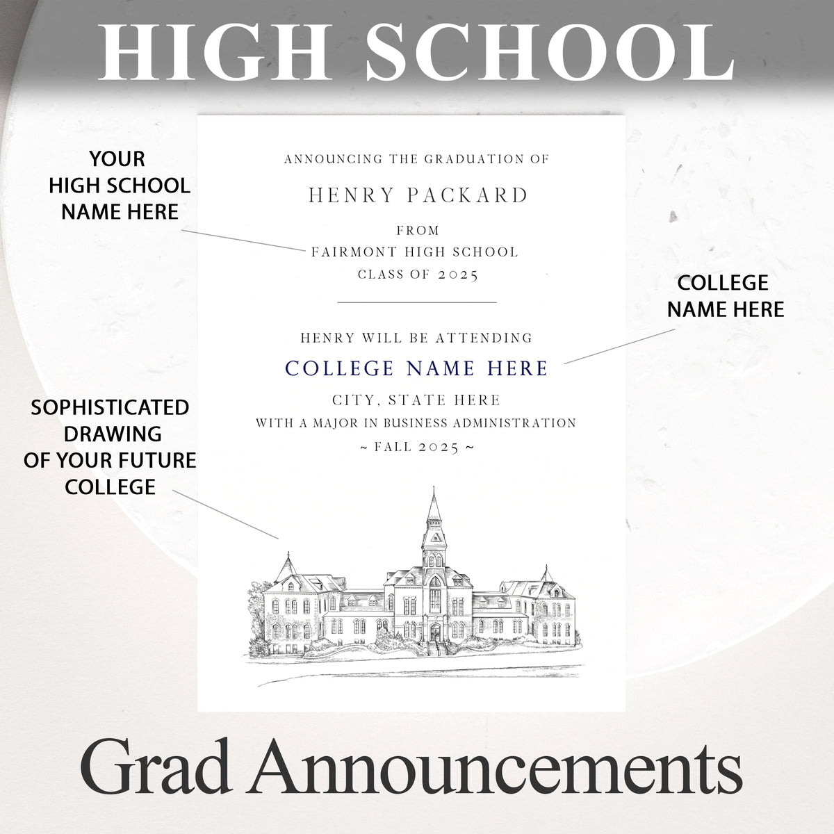 High School Graduation Announcements with College Bound University for –  Darlingtongrads, image size:1200x1200