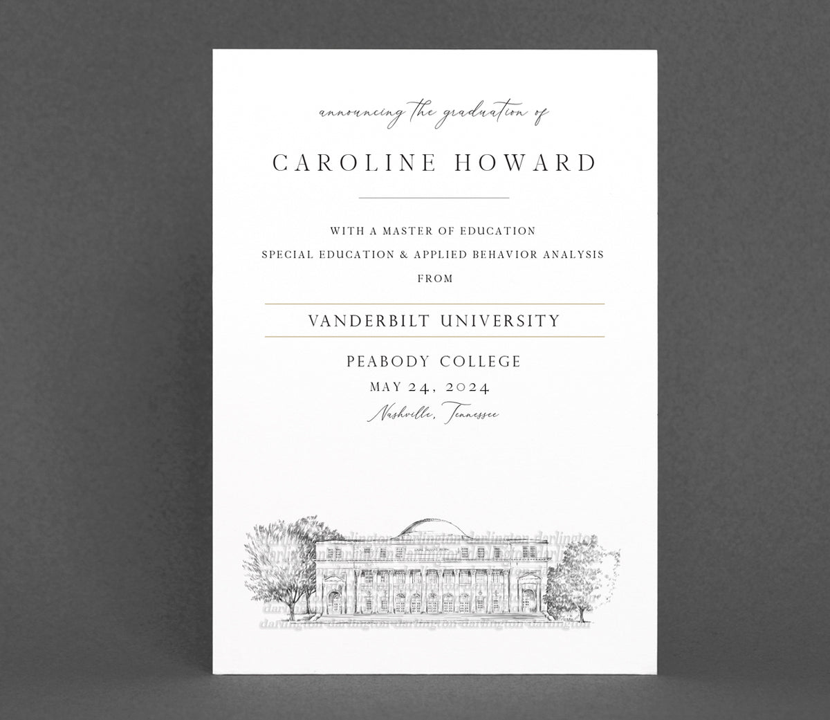 Vanderbilt University Graduation Announcement, Wyatt Center, Invitation,  Invite, Univ, Grad Announcements, College, Graduation Cards, image size:1200x1041