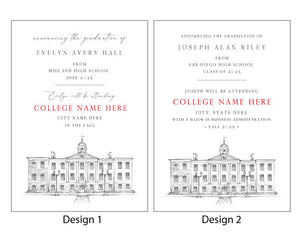 High School Graduation Announcements with College Bound University for New Hampshire Schools, nh, HS Grad