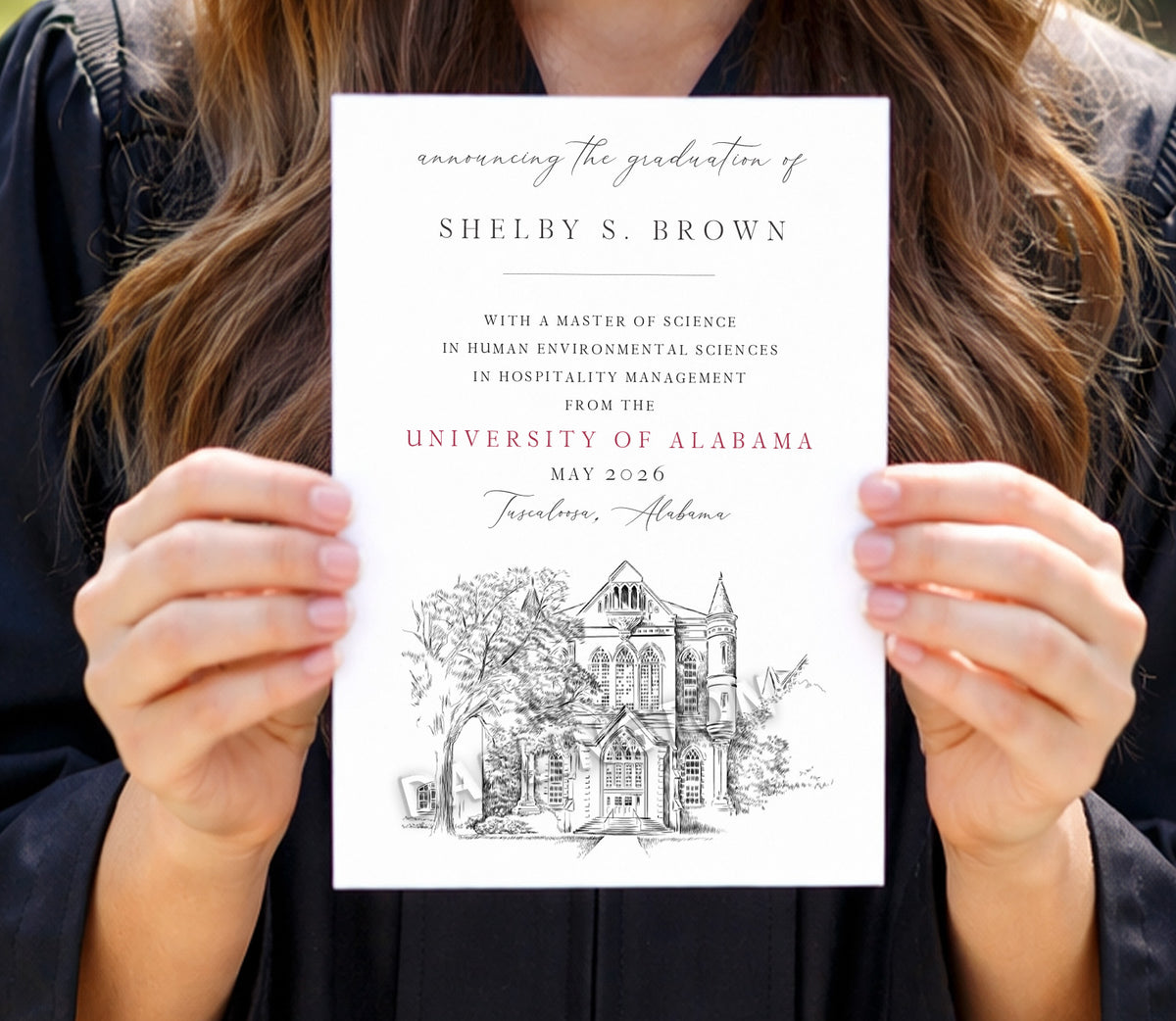University of Alabama Graduation Announcements – Clark Hall Invitation ...