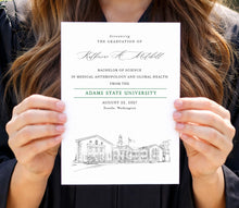 Adams State University Graduation Announcement, Grad, Graduation Invitation Cards (set of 25)