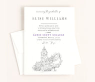 Agnes Scott College Graduation Announcement, Invitation, Invite, Univ, Grad Announcements, College, Graduation Cards
