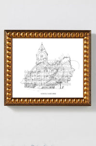 Agnes Scott College Campus Art, Signed & Numbered by the Artist, Hand Drawn