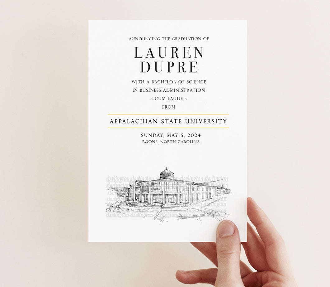 Appalachian State University Graduation Announcement, Invitation, Invite, Univ, Grad Announcements, College