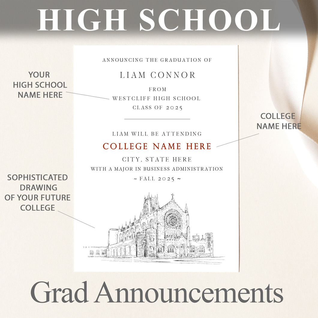 High School Graduation Announcements with College Bound University for Arkansas Schools, HS Grad