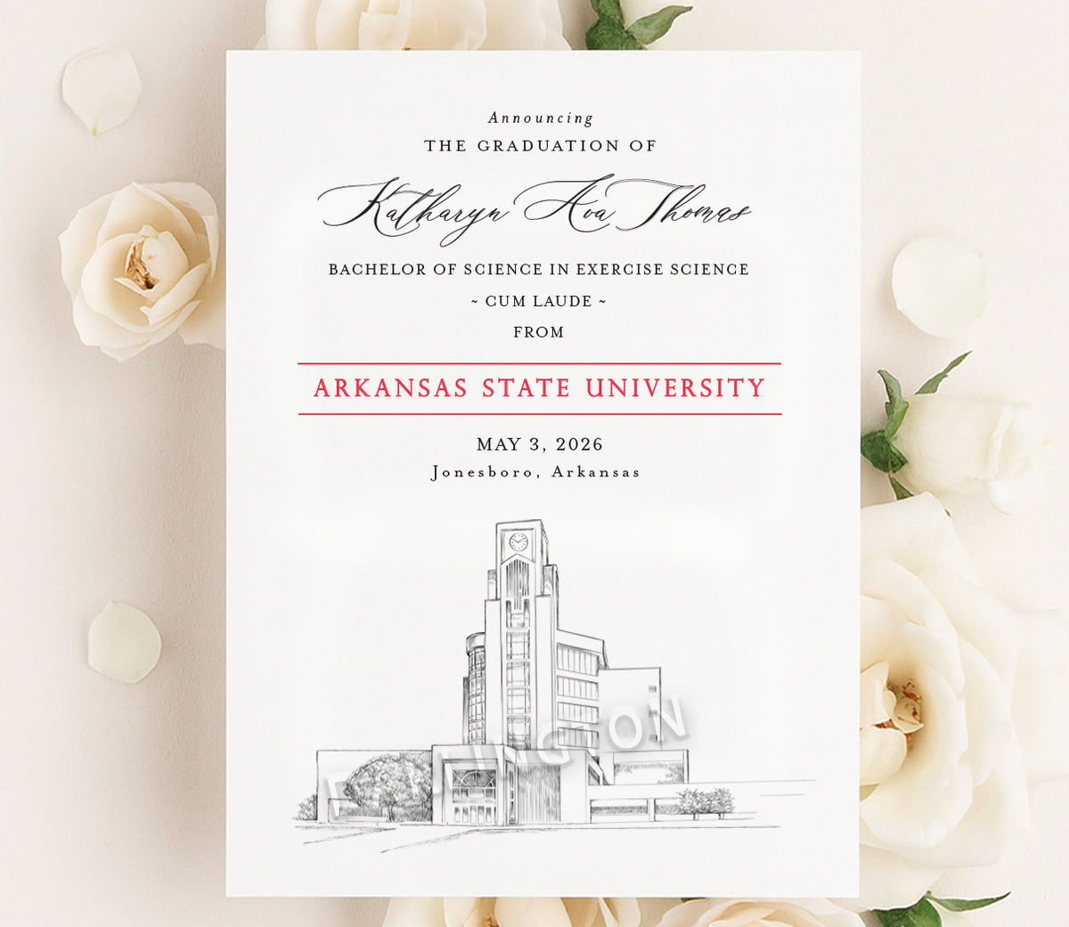 Arkansas State University Graduation Announcement, Invitation, astate ...