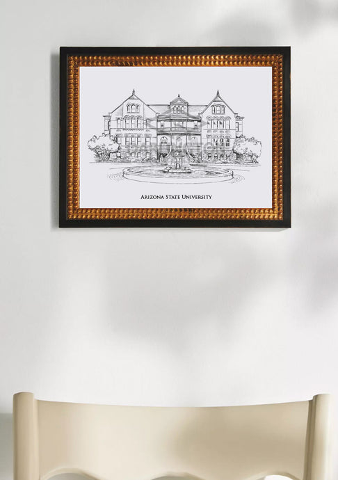 Arizona State University Fine Art Print, Signed & Numbered by the Artist, Hand Drawn