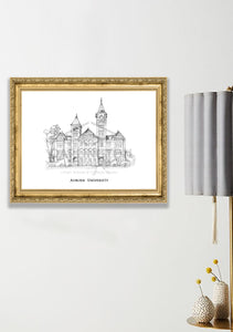 Auburn University Fine Art Print, Signed & Numbered by the Artist, Hand Drawn