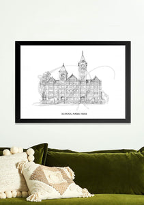 Auburn University Campus Art, Signed & Numbered by the Artist, Hand Drawn