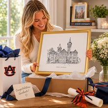 Auburn University Fine Art Print | Hand Drawn Campus Wall Art | Graduation Gift | Christmas Gift | Alumni Gift | Signed & Numbered