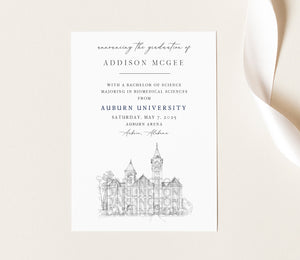 Auburn University Graduation Announcement, Alabama, Invitation, Invite, Univ, Grad Announcements, College, Tech, Graduation Cards