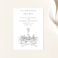 Belmont University Graduation Announcement, Invitation, Invite, Univ, Grad Announcements, College