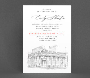 Berklee College of Music Graduation Announcement, Boston, Invitation, Announcements, Grad, Cards