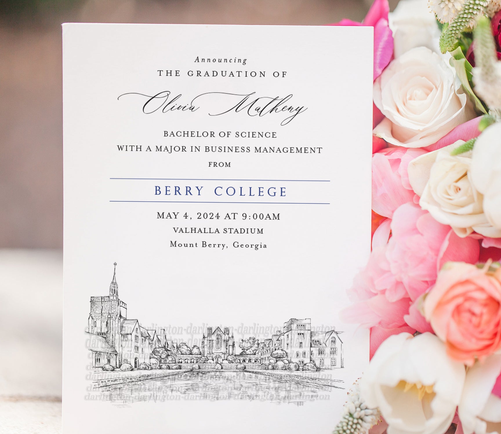 Berry College Graduation Announcement, Grad Announcements, Georgia, In Darlingtongrads Berry College Graduation Announcement, Grad Announcements, Georgia, In Darlingtongrads