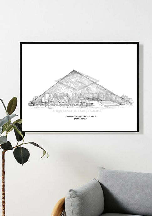 California State University Long Beach Fine Art Print, Signed & Numbered by the Artist, Hand Drawn