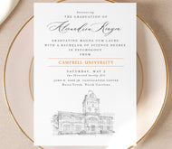 Campbell University Graduation Announcement, North Carolina, Grad, College, Tech, Graduation Cards (set of 25)