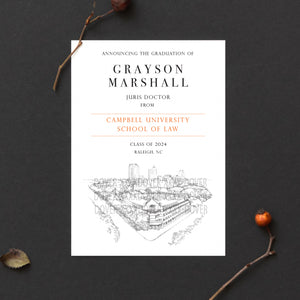 Campbell University School of Law Graduation Announcement, Invitation, Invite, Univ, Grad Announcements, College