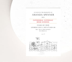 Cathedral Catholic High School Graduation Announcements, HS Grad, San Diego, SD, Graduation Cards (set of 25)