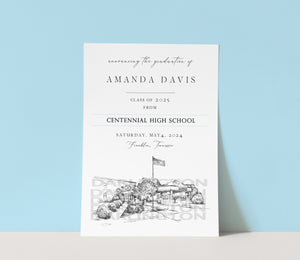 Centennial High School Graduation Announcements, Franklin, Tennessee, High School Grad, Graduation Cards (set of 25)