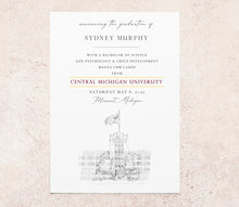 Central Michigan University Graduation Announcement, Grad, Michigan, College, Tech, Graduation Cards (set of 25)