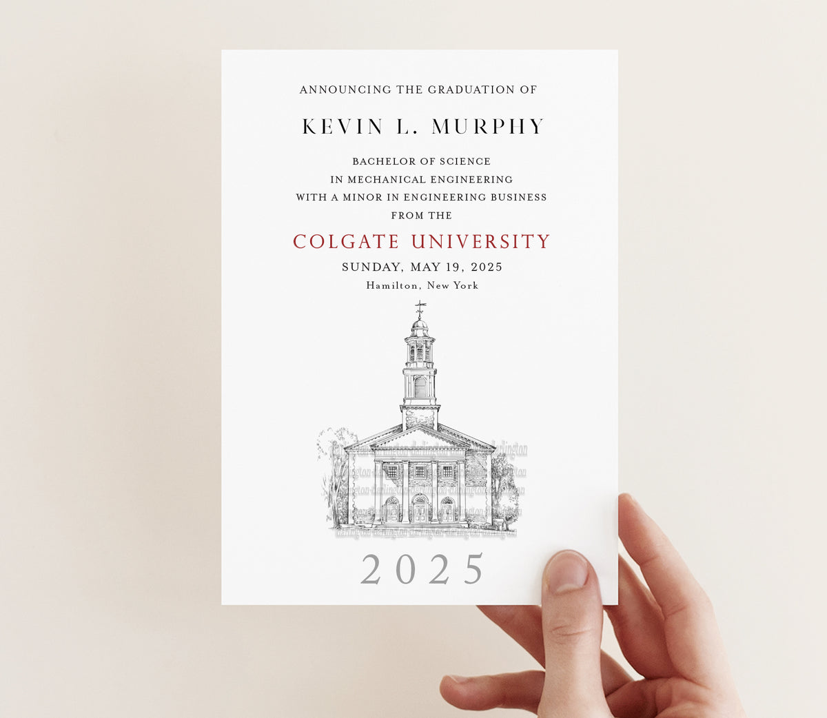 Colgate University Graduation Announcement, Invitation, Univ, Grad Ann ...