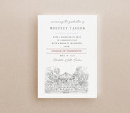 College of Charleston Graduation Announcement, charleston, Invitation, Invite, Univ, Grad Announcements, invitations, Graduation Cards