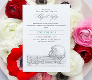 Cox College Graduation Announcement, Grad Announcements, Missouri, Invitation,, Cards (set of 25)