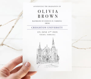 Creighton University Graduation Announcement, Grad, Nebraska, University, College, Tech, Graduation Cards (set of 25)