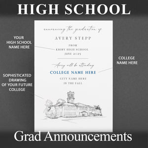High School Graduation Announcements with College Bound University for Delaware Schools, HS Grad