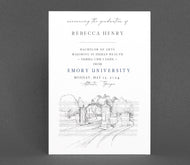 Emory University Graduation Announcement, Invitation, Invite, Univ, Grad Announcements, College