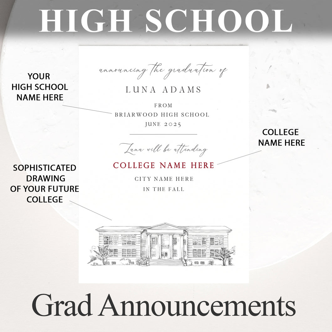 High School Graduation Announcements with College Bound University for Florida Schools, fl, HS Grad