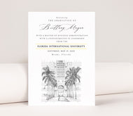 Florida International University Graduation Announcement, Invitation, Invite, fiu, Univ, Grad Announcements, College