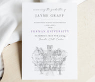 Furman University Graduation Announcement, Greenville, NC , Invitation, Invite, Univ, Grad Announcements, College, Graduation Cards