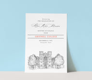 Grinnell College Graduation Announcement, Iowa, Invitation, Announcements, College, Grad, Cards (set of 25) (Copy)