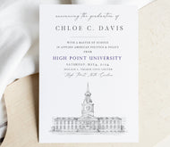 High Point University Graduation Announcement, Invitation, Invite, Univ, Grad Announcements, College