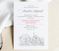 Indiana Wesleyan University Graduation Announcement, University, State, College, Tech, Graduation Invitations, Cards (set of 25)