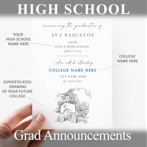 High School Graduation Announcements with College Bound University for Iowa Schools, ia, HS Grad