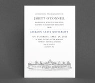 Jackson State University Graduation Announcement, Grad, Mississippi, University, College, Tech, Graduation Cards (set of 25)