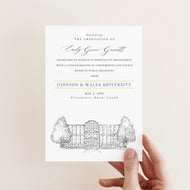 Johnson & Wales University Graduation Announcement, Invitation, jwu, Announcements, College, Grad, Cards (set of 25)