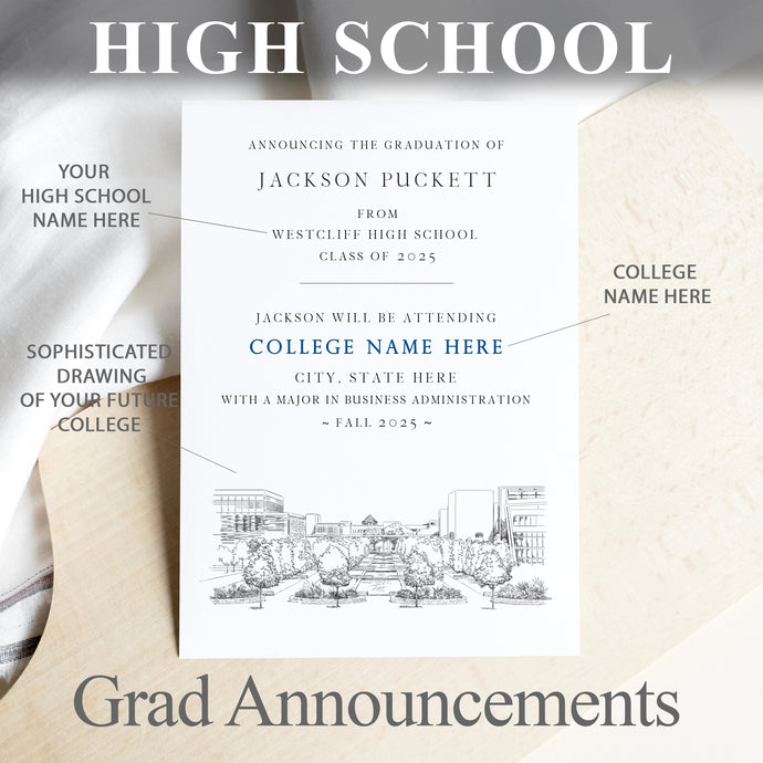 High School Graduation Announcements with College Bound University for Kentucky Schools, ky, HS Grad
