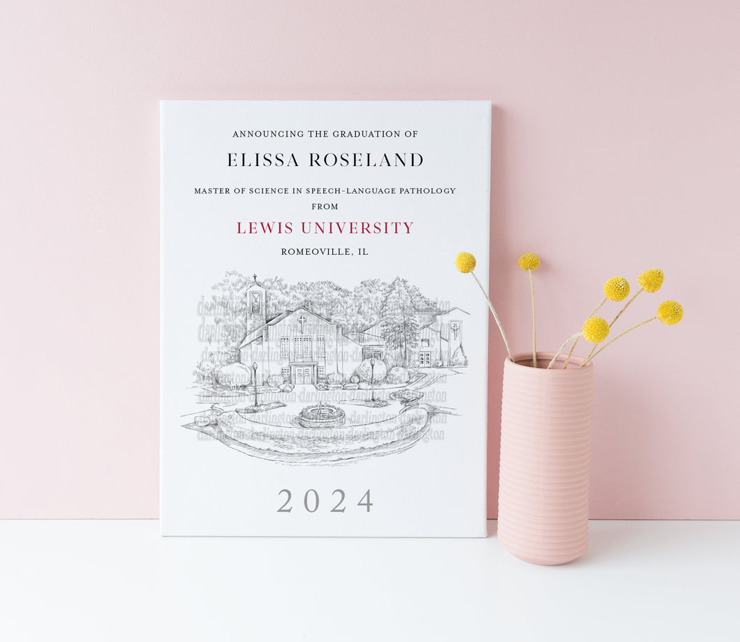 Lewis University Graduation Announcement, Invitation, Announcements, Grads, College, Grad, Cards