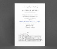 Longwood University Graduation Announcement, Invitation, Grad Announcements, Virginia, College, Tech Graduation Cards (set of 25)