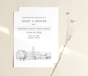 Loudoun County High School Graduation Announcements, Leesburg, Virginia, High School Grad, Graduation Cards (set of 25)