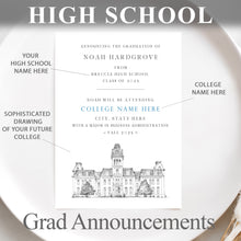 High School Graduation Announcements with College Bound University for Maryland Schools, md, HS Grad