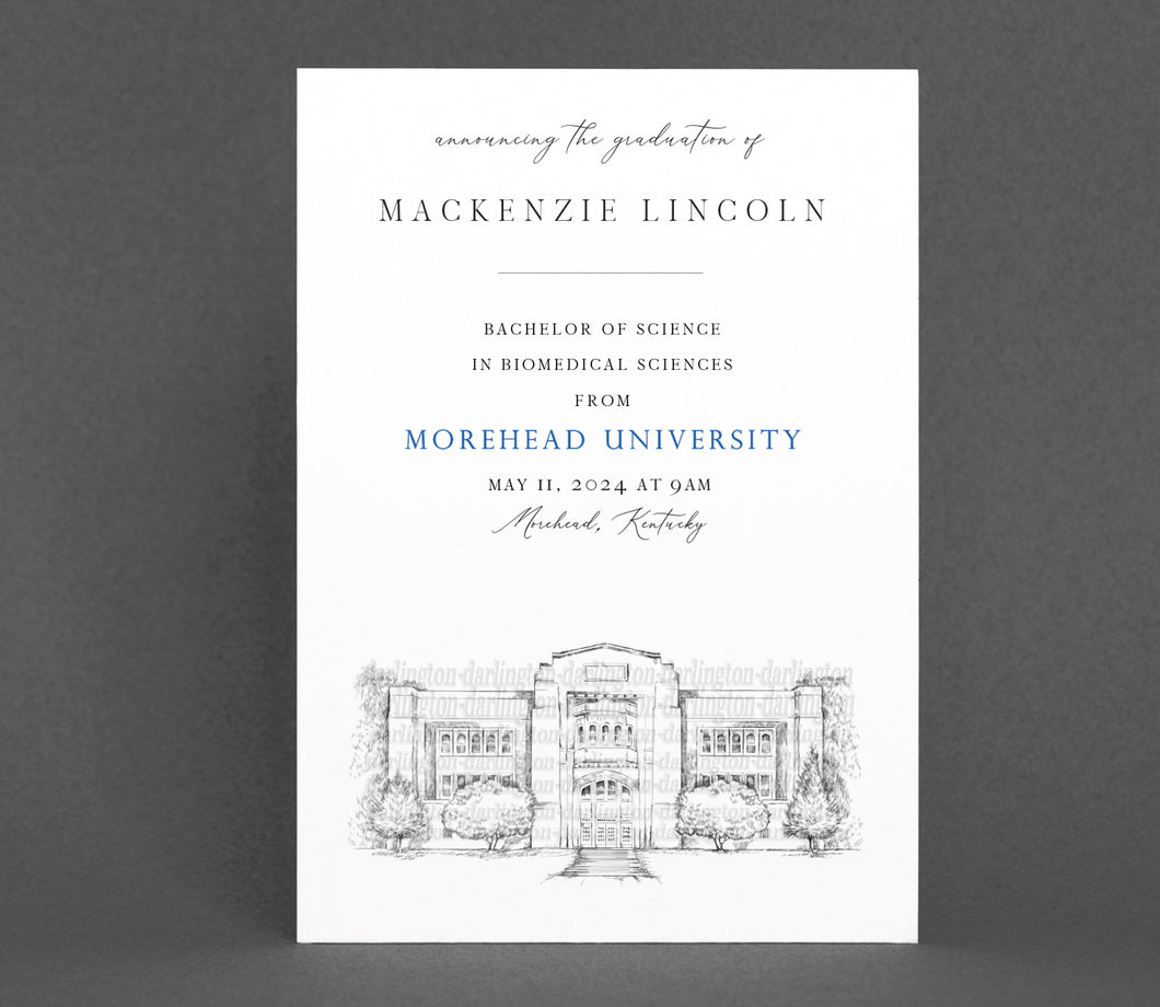 Morehead University Graduation Announcement, Kentucky, University, State, College, Tech, Graduation Invitations, Cards