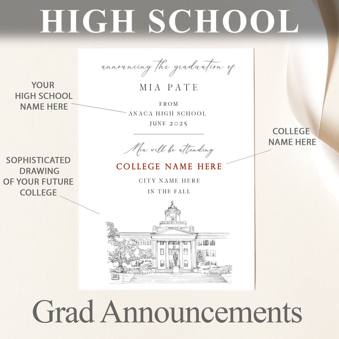 High School Graduation Announcements with College Bound Washington, DC University, Schools, HS Grad