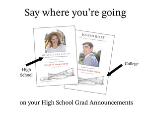 NEW! High School Graduation Photo Announcements with College Bound University