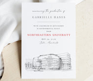 Northeastern University Graduation Announcement, Invitation, Invite, Univ, Grad Announcements, College