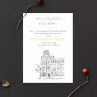 Oglethorpe University Graduation Announcement, Georgia Grad, Atlanta University, State, College, Tech, Graduation Cards (set of 25)