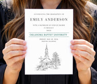 Oklahoma Baptist University Graduation Announcement, Invitation, Cards, University, College, Tech, Graduation Cards (set of 25)